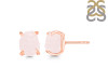 Rose Quartz Raw Crystal Stud Earring RSQ-RE-397.