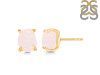 Rose Quartz Raw Crystal Stud Earring RSQ-RE-397.