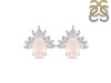 Rose Quartz & White Topaz Stud Earring RSQ-RE-71.