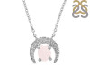Rose Quartz Raw Crystal & White Topaz Necklace RSQ-RN-67.