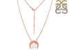 Rose Quartz Raw Crystal & White Topaz Necklace RSQ-RN-67.