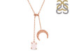 Rose Quartz Raw Crystal & White Topaz Necklace RSQ-RN-71.
