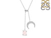 Rose Quartz Raw Crystal & White Topaz Necklace RSQ-RN-71.