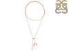 Rose Quartz Raw Crystal & White Topaz Necklace RSQ-RN-71.