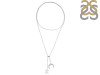 Rose Quartz Raw Crystal & White Topaz Necklace RSQ-RN-71.