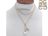 Rose Quartz Raw Crystal & White Topaz Necklace RSQ-RN-71.