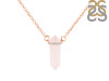 Rose Quartz & White Topaz Pencil Necklace RSQ-RN-84.