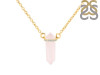 Rose Quartz & White Topaz Pencil Necklace RSQ-RN-84.