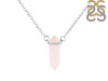 Rose Quartz & White Topaz Pencil Necklace RSQ-RN-84.