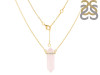 Rose Quartz & White Topaz Pencil Necklace RSQ-RN-84.