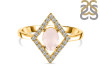 Rose Quartz & White Topaz Ring RSQ-RR-134.