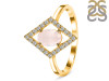 Rose Quartz & White Topaz Ring RSQ-RR-134.