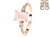 Rose Quartz & White Topaz Ring RSQ-RR-139.