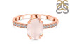 Rose Quartz & White Topaz Ring RSQ-RR-207.