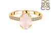 Rose Quartz & White Topaz Ring RSQ-RR-207.