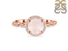 Rose Quartz & White Topaz Ring RSQ-RR-267.