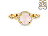 Rose Quartz & White Topaz Ring RSQ-RR-267.