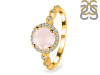 Rose Quartz & White Topaz Ring RSQ-RR-267.