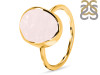 Rose Quartz Raw Crystal Ring RSQ-RR-345.