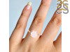 Rose Quartz Raw Crystal Ring RSQ-RR-350.