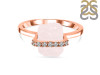 Rose Quartz Raw Crystal & White Topaz Ring RSQ-RR-381.