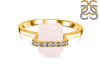 Rose Quartz Raw Crystal & White Topaz Ring RSQ-RR-381.