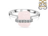 Rose Quartz Raw Crystal & White Topaz Ring RSQ-RR-381.