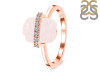 Rose Quartz Raw Crystal & White Topaz Ring RSQ-RR-381.