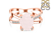 Rose Quartz Raw Crystal & White Topaz Ring RSQ-RR-382.
