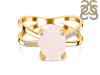 Rose Quartz Raw Crystal & White Topaz Ring RSQ-RR-382.