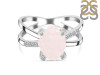 Rose Quartz Raw Crystal & White Topaz Ring RSQ-RR-382.