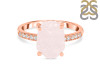 Rose Quartz Raw Crystal & White Topaz Ring RSQ-RR-397.