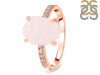 Rose Quartz Raw Crystal & White Topaz Ring RSQ-RR-397.