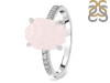 Rose Quartz Raw Crystal & White Topaz Ring RSQ-RR-397.