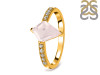 Rose Quartz & White Topaz Ring RSQ-RR-400.