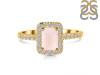 Rose Quartz & White Topaz Ring RSQ-RR-432.