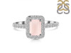 Rose Quartz & White Topaz Ring RSQ-RR-432.