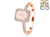 Rose Quartz & White Topaz Ring RSQ-RR-432.