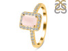 Rose Quartz & White Topaz Ring RSQ-RR-432.