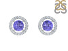Tanzanite & White Topaz Stud Earring TZN-RDE-1003.