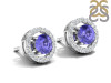 Tanzanite & White Topaz Stud Earring TZN-RDE-1003.
