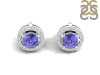 Tanzanite & White Topaz Stud Earring TZN-RDE-1003.