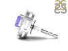 Tanzanite & White Topaz Stud Earring TZN-RDE-1003.