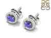 Tanzanite & White Topaz Stud Earring TZN-RDE-984.