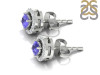 Tanzanite & White Topaz Stud Earring TZN-RDE-984.
