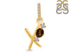 Smoky & White Topaz Alphabet X Pendant SMY-RDA-102.