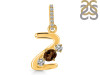 Smoky & White Topaz Alphabet Z Pendant SMY-RDA-104.