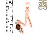 Smoky & White Topaz Alphabet M Pendant SMY-RDA-13.