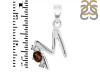 Smoky & White Topaz Alphabet M Pendant SMY-RDA-13.
