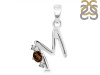 Smoky & White Topaz Alphabet M Pendant SMY-RDA-13.